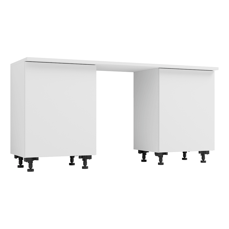 Klovo White 3-Piece Garage Cabinet System with Laminated Worktop