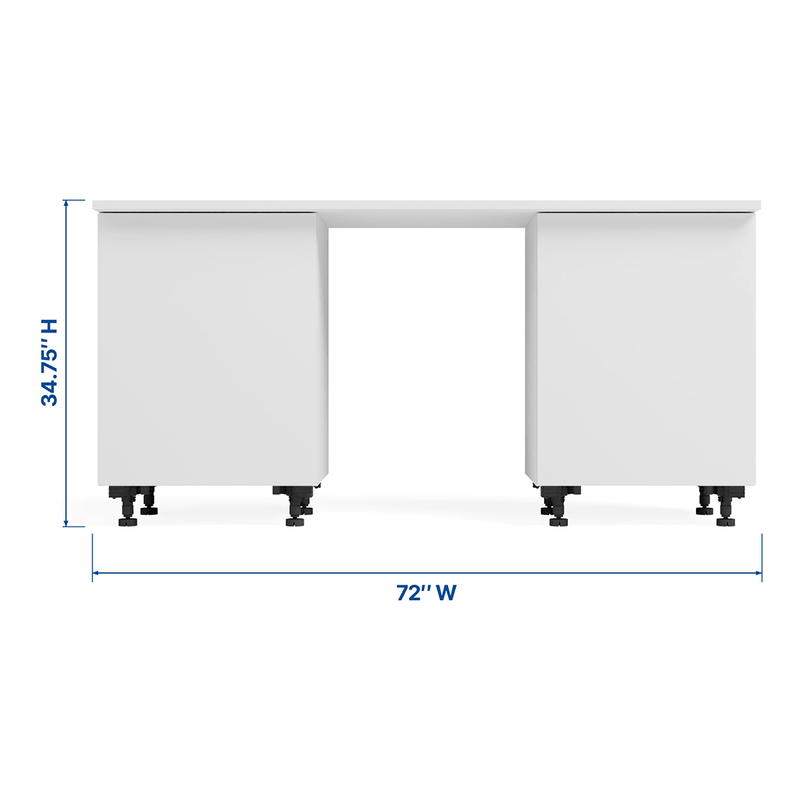 Klovo White 3-Piece Garage Cabinet System with Laminated Worktop