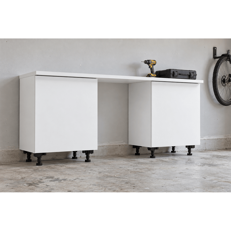 Klovo White 3-Piece Garage Cabinet System with Laminated Worktop