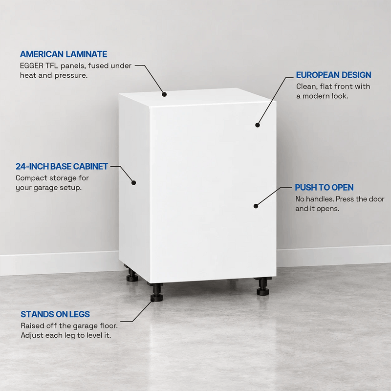 Klovo White 7-Piece Garage Cabinet System with Laminated Worktop