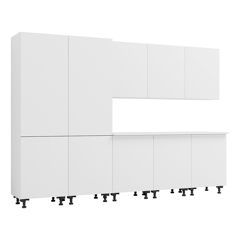 Klovo White 9-Piece Garage Cabinet System with Laminated Worktop