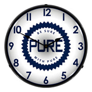 Collectable Sign and Clock Pure Oil Backlit Wall Clock
