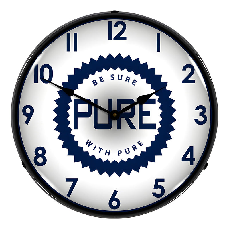 Collectable Sign and Clock Pure Oil Backlit Wall Clock