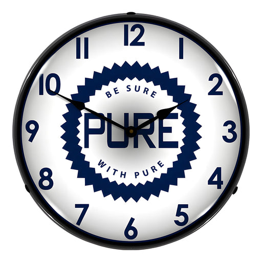 Collectable Sign and Clock Pure Oil Backlit Wall Clock
