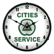 Collectable Sign and Clock Cities Service Backlit Wall Clock