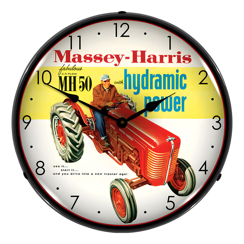 Collectable Sign and Clock Massey Harris Backlit Wall Clock