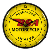 Collectable Sign and Clock BSA Motorcycle Backlit Wall Clock