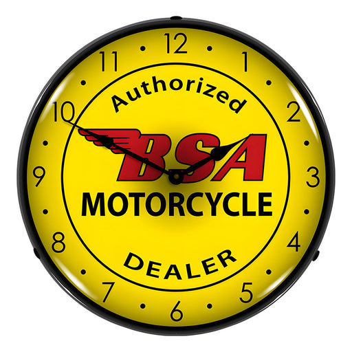 Collectable Sign and Clock BSA Motorcycle Backlit Wall Clock