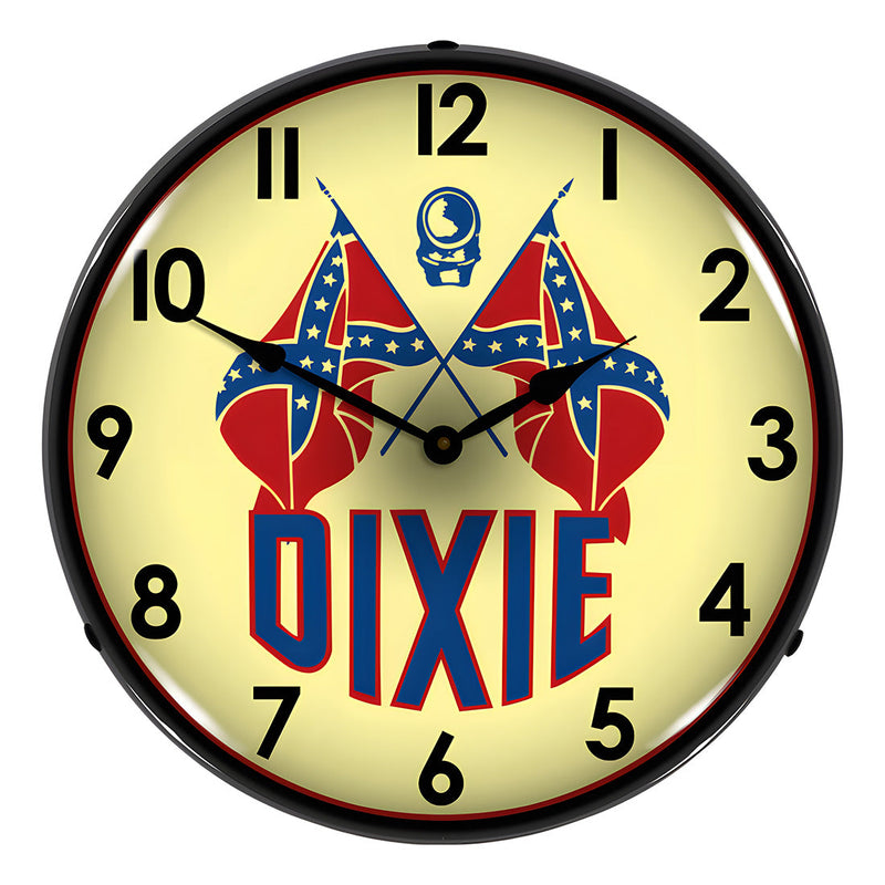 Collectable Sign and Clock Dixie Oil Company Backlit Wall Clock