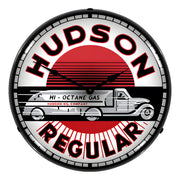 Collectable Sign and Clock Hudson Gas Backlit Wall Clock