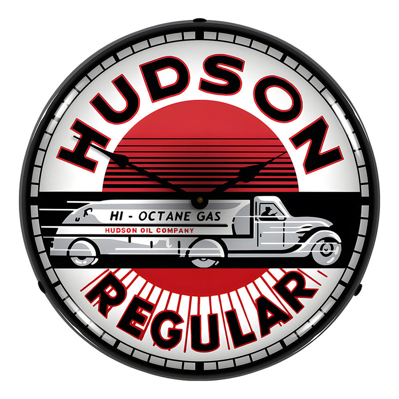 Collectable Sign and Clock Hudson Gas Backlit Wall Clock