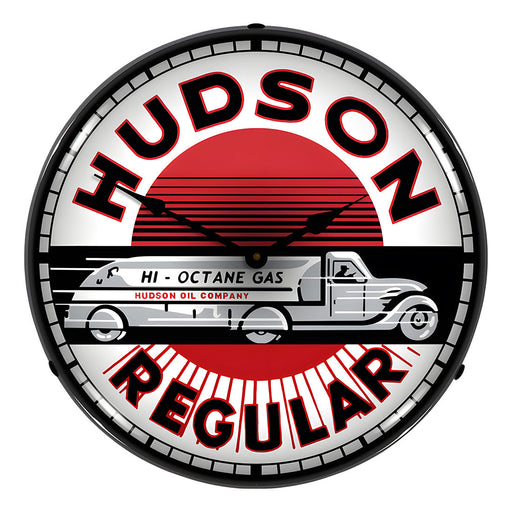 Collectable Sign and Clock Hudson Gas Backlit Wall Clock
