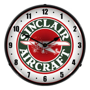 Collectable Sign and Clock Sinclair Aircraft Backlit Wall Clock
