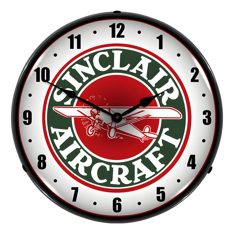 Collectable Sign and Clock Sinclair Aircraft Backlit Wall Clock