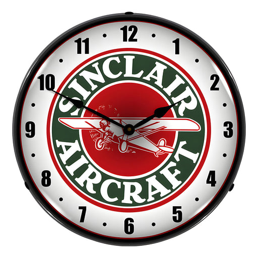 Collectable Sign and Clock Sinclair Aircraft Backlit Wall Clock