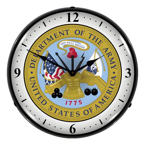 Collectable Sign and Clock US Army Seal Backlit Wall Clock