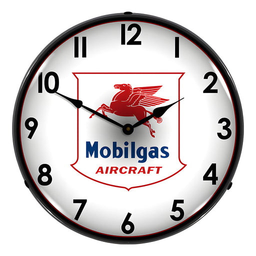 Collectable Sign and Clock Mobilgas Aircraft Backlit Wall Clock