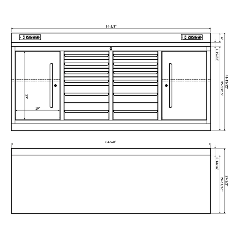 Dragonfire Tools Pro Series 12-Drawer 7-Foot Workbench (Grey)