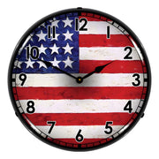 Collectable Sign and Clock USA Flag Backlit Wall Clock