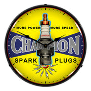 Collectable Sign and Clock Champion Plugs Vintage Backlit Wall Clock