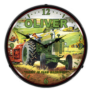 Collectable Sign and Clock Oliver Tractor Backlit Wall Clock