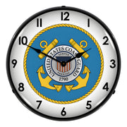 Collectable Sign and Clock US Coast Guard Backlit Wall Clock