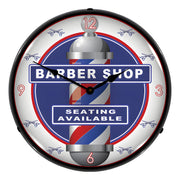 Collectable Sign and Clock Barber Shop Backlit Wall Clock