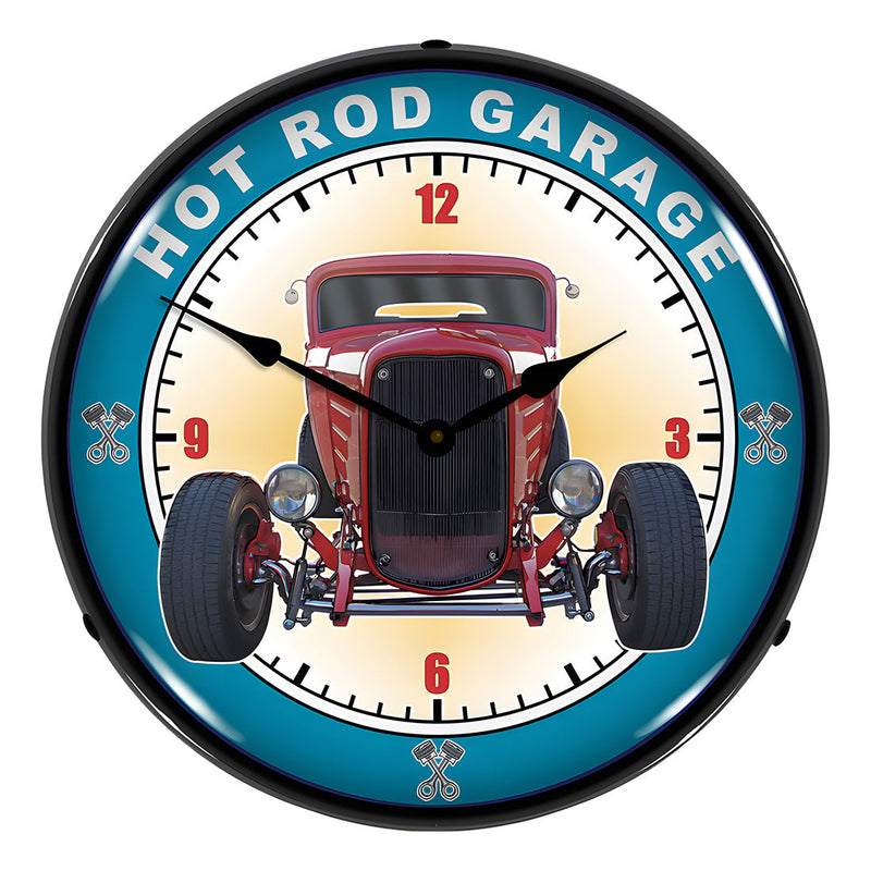 Collectable Sign and Clock Hot Rod Garage Backlit Wall Clock