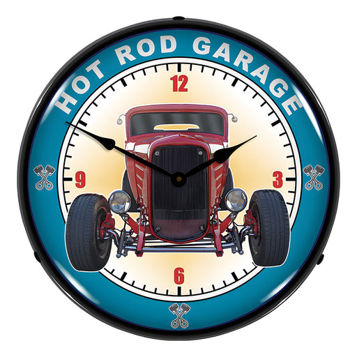 Collectable Sign and Clock Hot Rod Garage Backlit Wall Clock