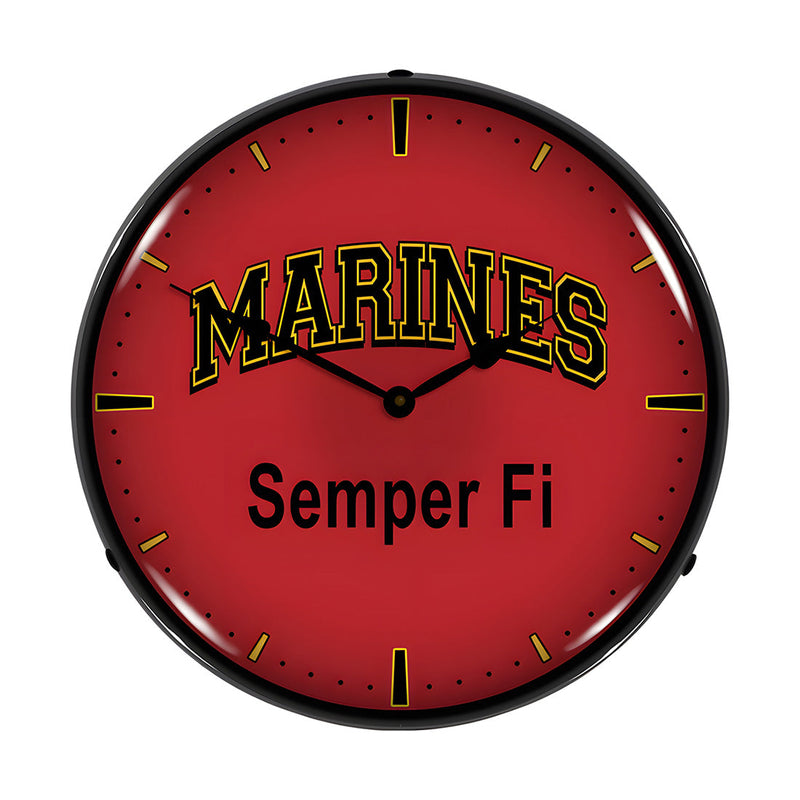 Collectable Sign and Clock Marines Semper Fi Backlit Wall Clock
