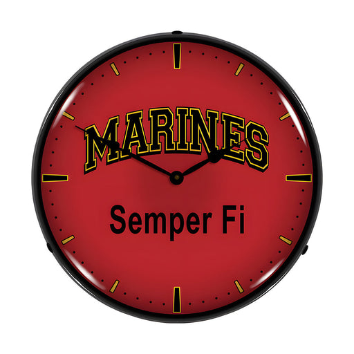 Collectable Sign and Clock Marines Semper Fi Backlit Wall Clock