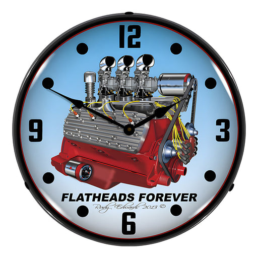 Collectable Sign and Clock Flathead V8 Backlit Wall Clock