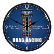 Collectable Sign and Clock Drag Racing Backlit Wall Clock