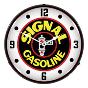 Collectable Sign and Clock Signal Gasoline Backlit Wall Clock