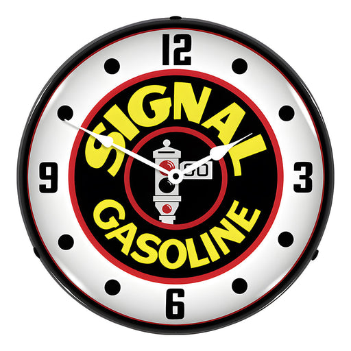 Collectable Sign and Clock Signal Gasoline Backlit Wall Clock
