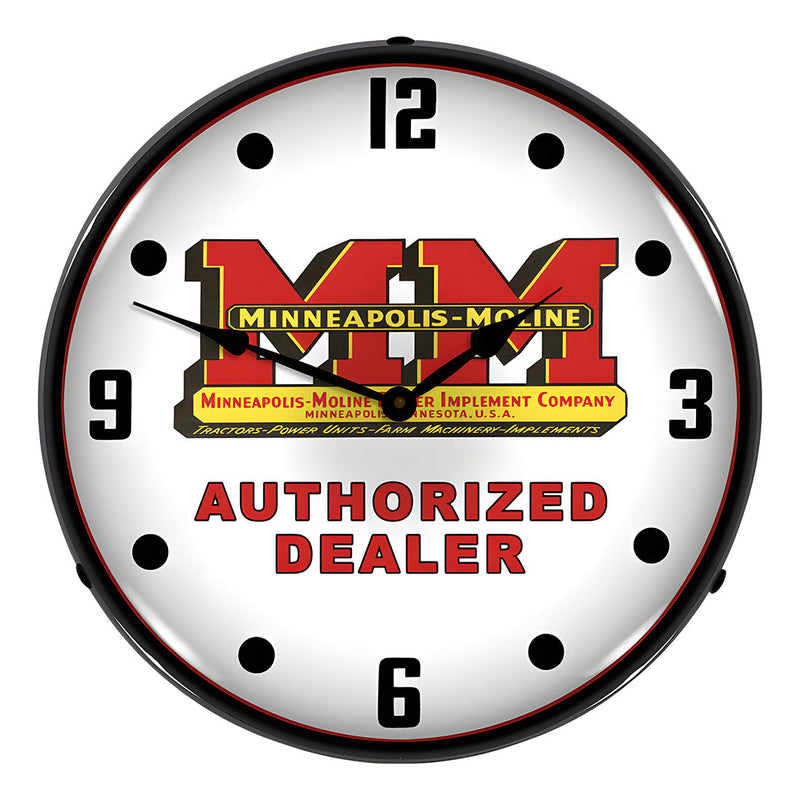 Collectable Sign and Clock Minneapolis Moline Backlit Wall Clock
