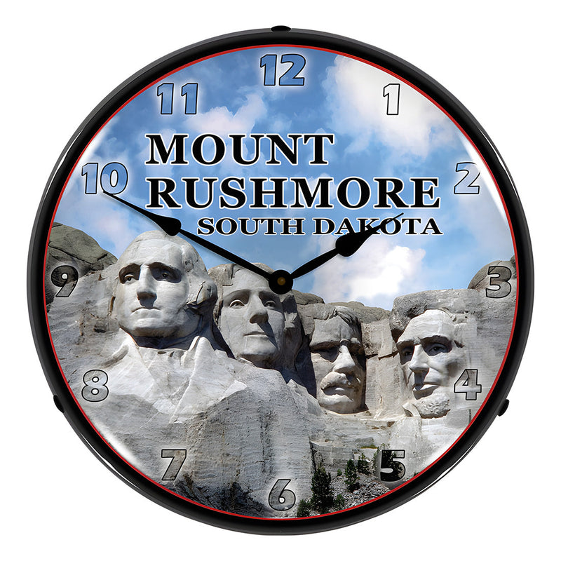 Collectable Sign and Clock Mount Rushmore Backlit Wall Clock
