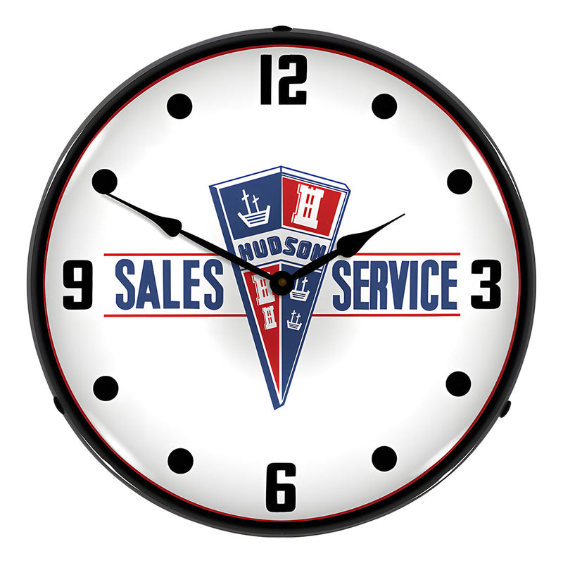 Collectable Sign and Clock Hudson Sales and Service Backlit Wall Clock