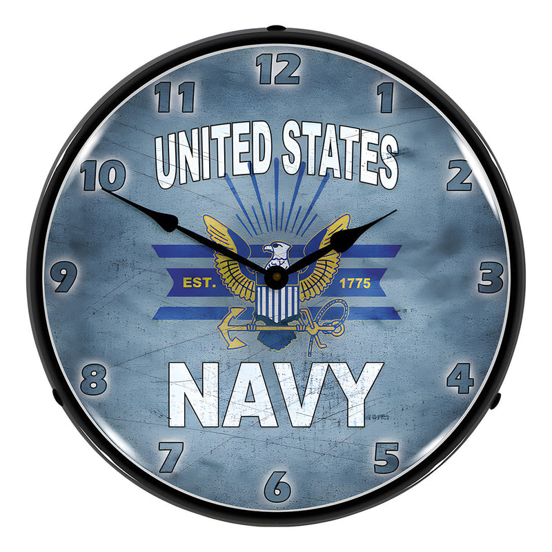 Collectable Sign and Clock United States Navy Backlit Wall Clock