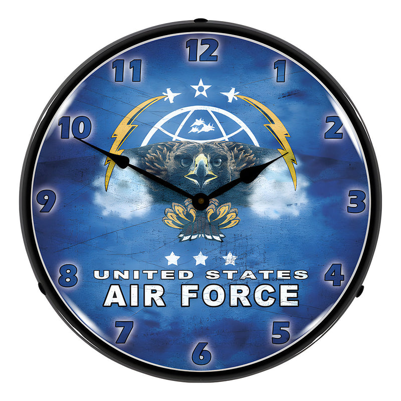 Collectable Sign and Clock United States Air Force Backlit Wall Clock