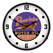 Collectable Sign and Clock Powerlube Motor Oil Backlit Wall Clock