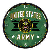Collectable Sign and Clock United States Army Backlit Wall Clock