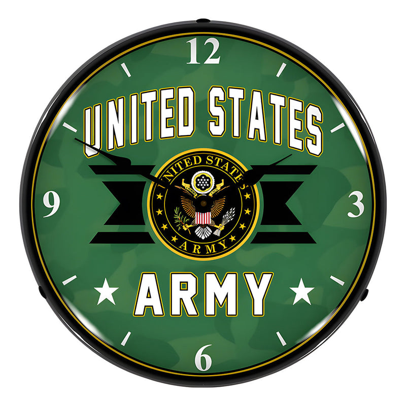 Collectable Sign and Clock United States Army Backlit Wall Clock