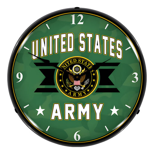 Collectable Sign and Clock United States Army Backlit Wall Clock