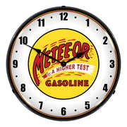 Collectable Sign and Clock Meteeor Gasoline Backlit Wall Clock