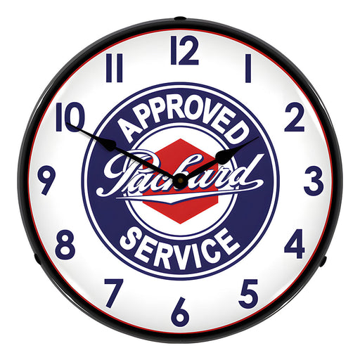 Collectable Sign and Clock Packard Approved Service Backlit Wall Clock