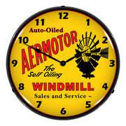 Collectable Sign and Clock Aermotor Windmill Backlit Wall Clock