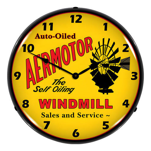 Collectable Sign and Clock Aermotor Windmill Backlit Wall Clock