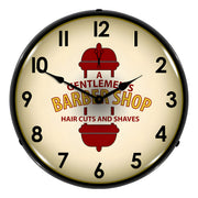 Collectable Sign and Clock A Gentleman's Barber Shop Backlit Wall Clock