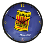 Collectable Sign and Clock Champlin Oil Backlit Wall Clock